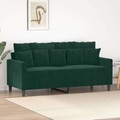 vidaXL 2-Sitzer-Sofa Dunkelgrün 140 cm Samt