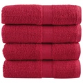 vidaXL Premium-Waschlappen 4 Stk. Rot 30x30 cm 600 g/m² 100% Baumwolle