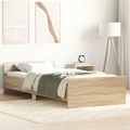 vidaXL Bettgestell Sonoma-Eiche 90x200 cm Holzwerkstoff