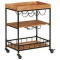 vidaXL, vidaXL Barwagen 60x40x80 cm Massivholz Akazie und Eisen