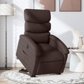 vidaXL Relaxsessel mit Aufstehhilfe Elektrisch Dunkelbraun Stoff