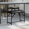 vidaXL, vidaXL Essbank Schwarz 62x32x45 cm Stahl und Kunstleder