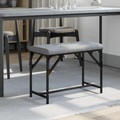 vidaXL, vidaXL Essbank Hellgrau 62x32x45 cm Stahl und Stoff