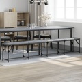 vidaXL, vidaXL Essbank Hellgrau 248x32x45 cm Stahl und Stoff