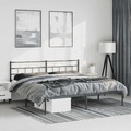 vidaXL Bettgestell mit Kopfteil Metall Schwarz 193x203 cm