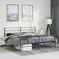 vidaXL Bettgestell mit Kopf- und Fußteil Metall Schwarz 183x213 cm