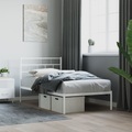 vidaXL Bettgestell mit Kopfteil Metall Weiß 75x190 cm