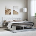 vidaXL Bettgestell mit Kopfteil Metall Weiß 183x213 cm