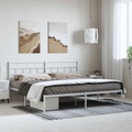 vidaXL Bettgestell mit Kopfteil Metall Weiß 193x203 cm