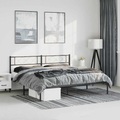 vidaXL Bettgestell mit Kopfteil Metall Schwarz 193x203 cm