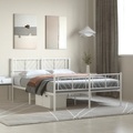 vidaXL Bettgestell mit Kopf- und Fußteil Metall Weiß 140x200 cm