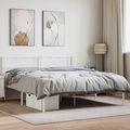 vidaXL Bettgestell mit Kopfteil Metall Weiß 120x200 cm