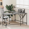 vidaXL Schreibtisch Grau Sonoma 149x149x75 cm Holzwerkstoff