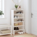 vidaXL Schuhregal Weiß 52x30x104 cm Massivholz Kiefer