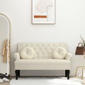 vidaXL, vidaXL Sitzbank mit Rückenlehne Leinen 120x62x75,5 cm Stoff