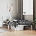 vidaXL Bettgestell mit Kopfteil Metall Weiß 120x190 cm