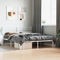vidaXL Bettgestell mit Kopfteil Metall Weiß 160x200 cm