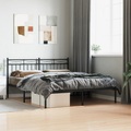vidaXL Bettgestell mit Kopfteil Metall Schwarz 160x200 cm