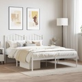 vidaXL Bettgestell mit Kopfteil Metall Weiß 140x190 cm