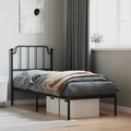 vidaXL Bettgestell mit Kopfteil Metall Schwarz 80x200 cm