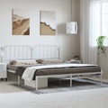 vidaXL Bettgestell mit Kopfteil Metall Weiß 193x203 cm