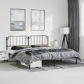 vidaXL Bettgestell mit Kopfteil Metall Schwarz 193x203 cm
