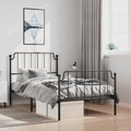 vidaXL Bettgestell mit Kopf- und Fußteil Metall Schwarz 100x190 cm