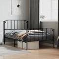vidaXL Bettgestell mit Kopf- und Fußteil Metall Schwarz 107x203 cm
