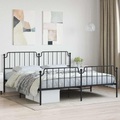 vidaXL Bettgestell mit Kopf- und Fußteil Metall Schwarz 193x203 cm