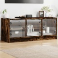 vidaXL, vidaXL TV-Schrank mit Glastüren Räuchereiche 102x37x42 cm