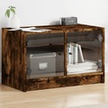vidaXL, vidaXL TV-Schrank mit Glastüren Räuchereiche 68x37x42 cm