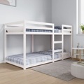 vidaXL Etagenbett Weiß 90x200 cm Massivholz Kiefer