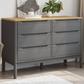 vidaXL, vidaXL Kommode FLORO Grau Massivholz Kiefer