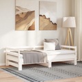 vidaXL Tagesbett Ausziehbar Weiß 80x200 cm Massivholz Kiefer