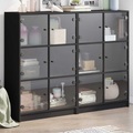 vidaXL Bücherregal mit Türen Schwarz 136x37x109 cm Holzwerkstoff