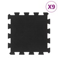 vidaXL, vidaXL Bodenfliesen aus Gummi 9 Stk. Schwarz 16 mm 30x30 cm