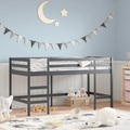 vidaXL Kinderhochbett mit Leiter Schwarz 90x190 cm Massivholz Kiefer
