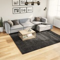 vidaXL Teppich Shaggy Hochflor Modern Anthrazit 240x240 cm