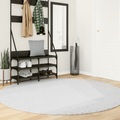 vidaXL Teppich OVIEDO Kurzflor Grau Ø 200 cm