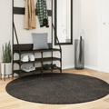 vidaXL Teppich Hochflor Glänzend Anthrazit Ø 160 cm
