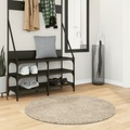 vidaXL, vidaXL Teppich Hochflor Glänzend Beige Ø 100 cm