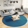 vidaXL Teppich OVIEDO Kurzflor Türkis Ø 240 cm