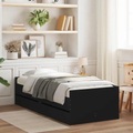 vidaXL Bettgestell mit Schubladen Schwarz 90x190 cm