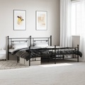 vidaXL Bettgestell mit Kopf- und Fußteil Metall Schwarz 200x200 cm