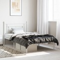 vidaXL Bettgestell mit Kopfteil Metall Weiß 107x203 cm
