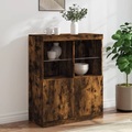 vidaXL Sideboard mit LED-Leuchten Räuchereiche 81x37x100 cm