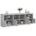 vidaXL Sideboard mit LED-Leuchten Betongrau 202x37x67 cm