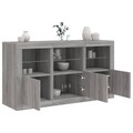 vidaXL Sideboard mit LED-Leuchten Grau Sonoma 123x37x67 cm