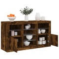 vidaXL Sideboard mit LED-Leuchten Räuchereiche 123x37x67 cm
