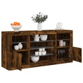 vidaXL Sideboard mit LED-Leuchten Räuchereiche 142,5x37x67 cm
